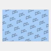 ブルーデルフィニウム花コーディネート ラッピングペーパーシート (正面2)