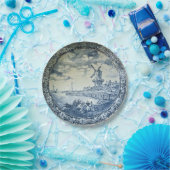 ブルーデルフトウィンドミルオランダプレート ペーパープレート (パーティー)