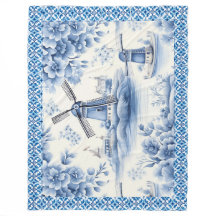 ブルーデルフトウィンドミルフローラ縁どタイル