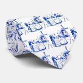 ブルーデルフトスタイルオランダウィンドミル ネクタイ (ロール)