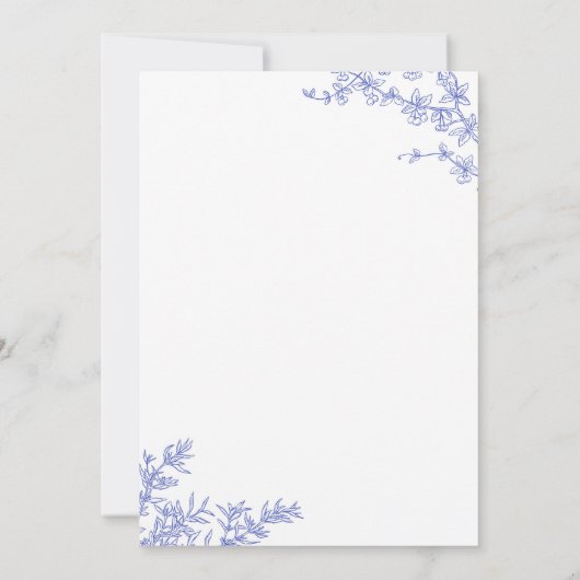 ブルーデルフトチノイ結婚ズリー 招待状 (裏面)