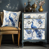 ブルーデルフトピーコックエレガントベッドルーム クッション