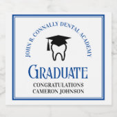 ブルーデンタルカスタムスクール歯科医師卒業パーティー スパークリングワインラベル (シングルラベル)