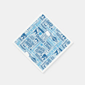 ブルーデンタルクリニックパターン スタンダードカクテルナプキン (角)