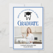 ブルーデンタルスクールフォトカスタム卒業式 案内状 (正面)