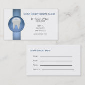 ブルーデンタル名刺とアポイントメントカード 予約カード (正面/裏面)