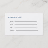 ブルーデンタル名刺とアポイントメントカード 予約カード (裏面)