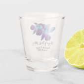 ブルーデンドロビウムオーキッドが後に幸せに ショットグラス (裏面)