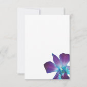 ブルーデンドロビウムオーキッドの結婚式の受付カード 招待状 (裏面)