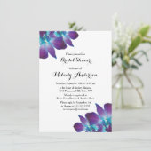 ブルーデンドロビウムオーキッドブライダルシャワー招待 招待状 (スタンド正面)