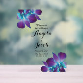 ブルーデンドロビウムオーキッド結婚ズへようこそ アクリルサイン (ニュートラル)