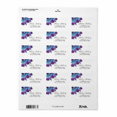 ブルーデンドロビウムオーキッド結婚ズ差出人住所 ラベル (フルシート)