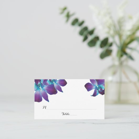 ブルーデンドロビウムオーキッド結婚ズ座席表 プレイスカード (スタンド正面)