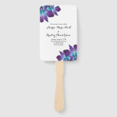 ブルーデンドロビウムオーキッド結婚式 プログラムファン ハンドファン (正面)