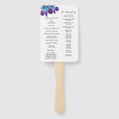 ブルーデンドロビウムオーキッド結婚式 プログラムファン ハンドファン (裏面)