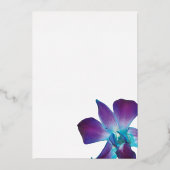 ブルーデンドロビウムオーキッド金ゴールド結婚式招待状 箔招待状 (裏面)