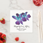 ブルーデンドロビウム蘭の後に幸せ結婚に スタンダードカクテルナプキン (インサイチュ)