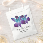 ブルーデンドロビウム蘭の後に幸せ結婚に フェイバーバッグ (クリップ留めされた状態)