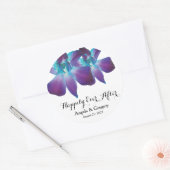 ブルーデンドロビウム蘭の後に幸せ結婚に ラウンドシール (封筒)