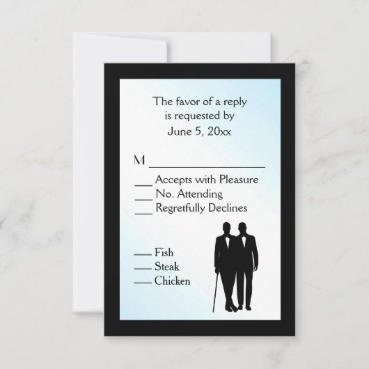 ブルーデーゲイ結婚とメニューの選択 出欠カード (正面)