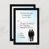 ブルーデーゲイ結婚とメニューの選択 出欠カード (正面/裏面)