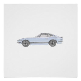 ブルーデータサン240Zスポーツカーパーフェクト ポスター
