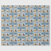 ブルーデ素朴ニム4フォトドッグペットの名前の追加 ラッピングペーパー (フラット)