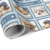 ブルーデ素朴ニム4フォトドッグペットの名前の追加 ラッピングペーパー (ロールコーナー)
