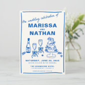 ブルートア描ーズ結婚式招待状 招待状 (スタンド正面)