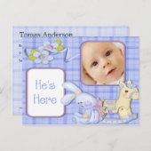 ブルートイズ写真誕生のお知らせ 案内ポストカード (正面/裏面)