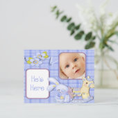 ブルートイズ写真誕生のお知らせ 案内ポストカード (スタンド正面)