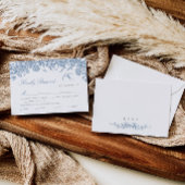 ブルートイルウェディングRSVPカードと食事の選択肢 出欠カード