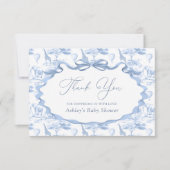 ブルートイルサファリ動物ベビーシャワーありがとう サンキューカード (正面)