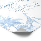 ブルートイルサファリ動物ベビーシャワーおむつラッフル ポスター (角)