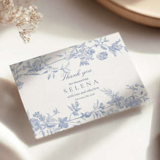 ブルートイルサンキューカード | エレガントブライダルシャワー サンキューカード