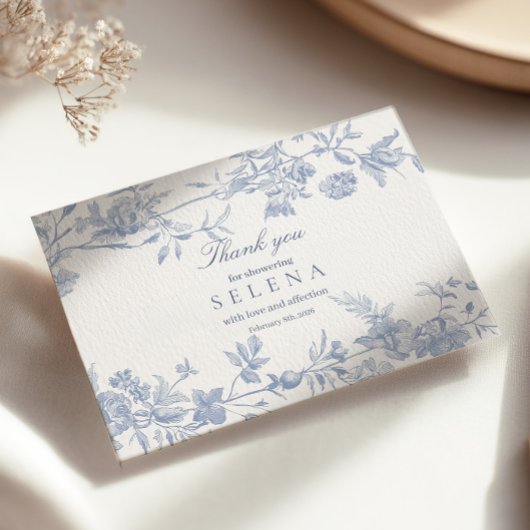 ブルートイルサンキューカード | エレガントブライダルシャワー サンキューカード