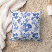 ブルートイルディアーキツネフォレストパターン クッション (ブランケット)