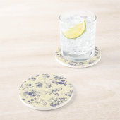 ブルートイルフランスのカントリーCherubパターン コースター (側面)