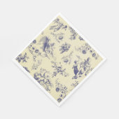 ブルートイルフランスのカントリーCherubパターン スタンダードランチョンナプキン (角)
