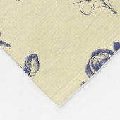 ブルートイルフランスのカントリーCherubパターン フリースブランケット (角)