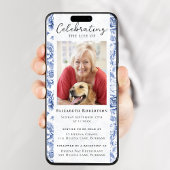 ブルートイルフローラ写真葬式デジタルエビテ 招待状