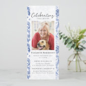 ブルートイルフローラ写真葬式デジタルエビテ 招待状 (スタンド正面)