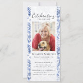 ブルートイルフローラ写真葬式デジタルエビテ 招待状 (正面)