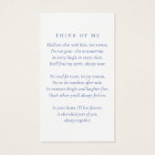 ブルートイルフローラ写真葬式祈りの言葉カード (裏面)