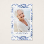 ブルートイルフローラ写真葬式祈りの言葉カード (正面)