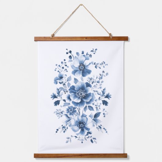 ブルートイルリージェンシーチノイスリーウォーターフローラ 吊り下げ型タペストリー (正面)