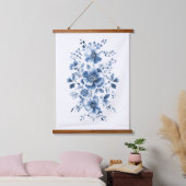 ブルートイルリージェンシーチノイスリーウォーターフローラ 吊り下げ型タペストリー (寝室)