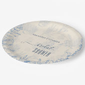 ブルートイル海をテーマにしたブライダルシャワー ペーパープレート (アングル)