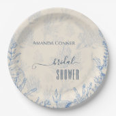 ブルートイル海をテーマにしたブライダルシャワー ペーパープレート (正面)