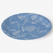 ブルートイル海をテーマにしたブライダルシャワー ペーパープレート (アングル)